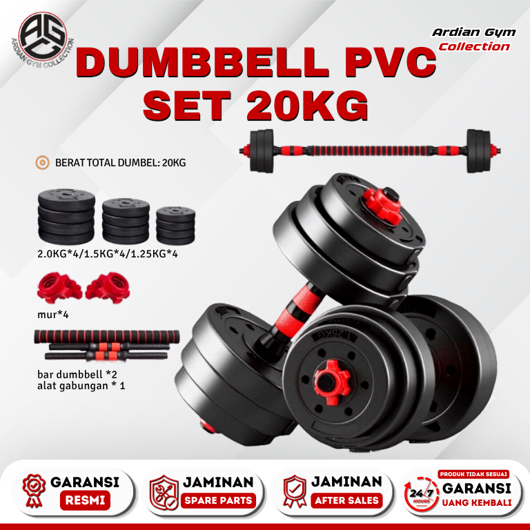 Dumble PVC Sett 20kg 2 Fungsi