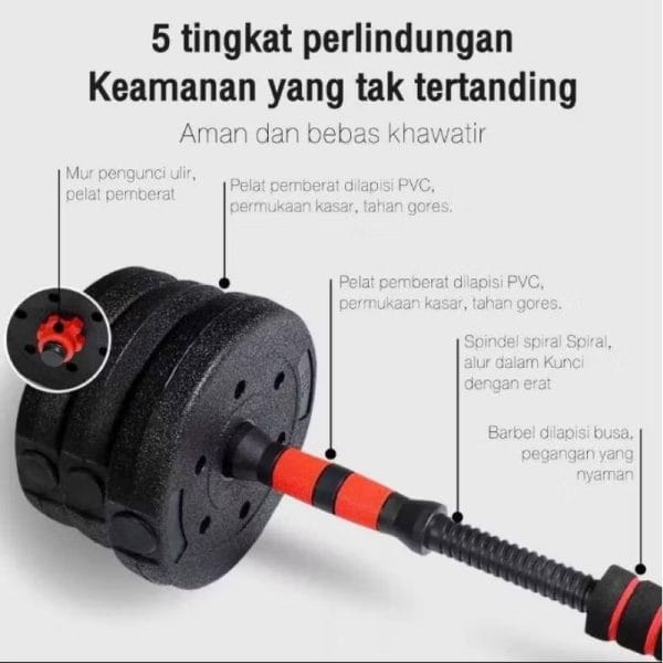Dumble PVC Sett 20kg 2 Fungsi