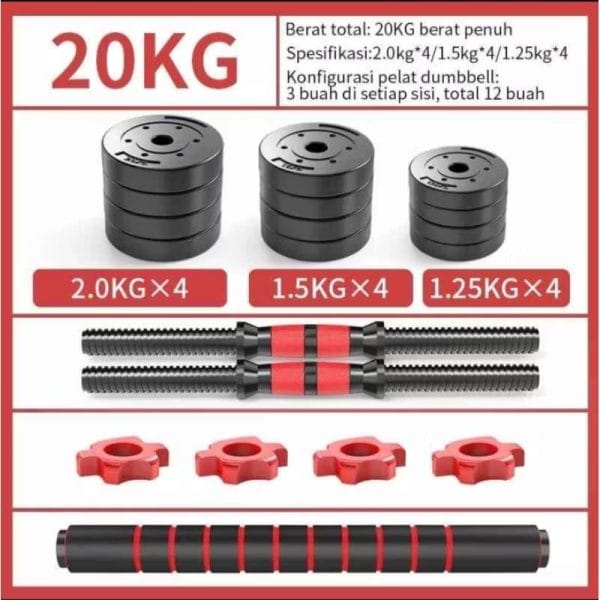 Dumble PVC Sett 20kg 2 Fungsi