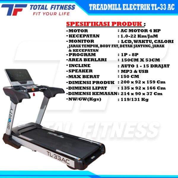 Treadmill Komersil TL-33AC - Image 4