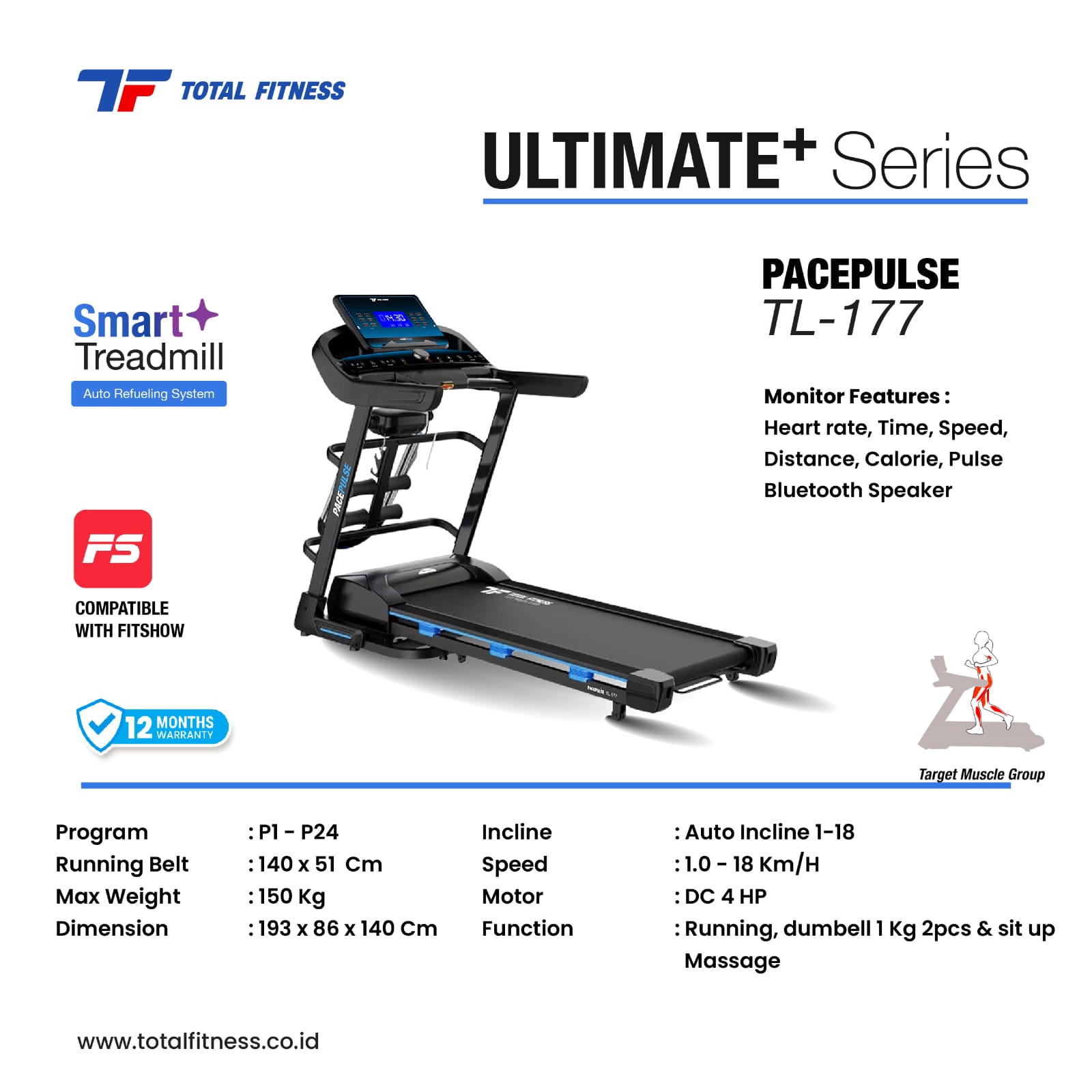 TREADMILL AUTO INCLINE TL - 177 - Image 2