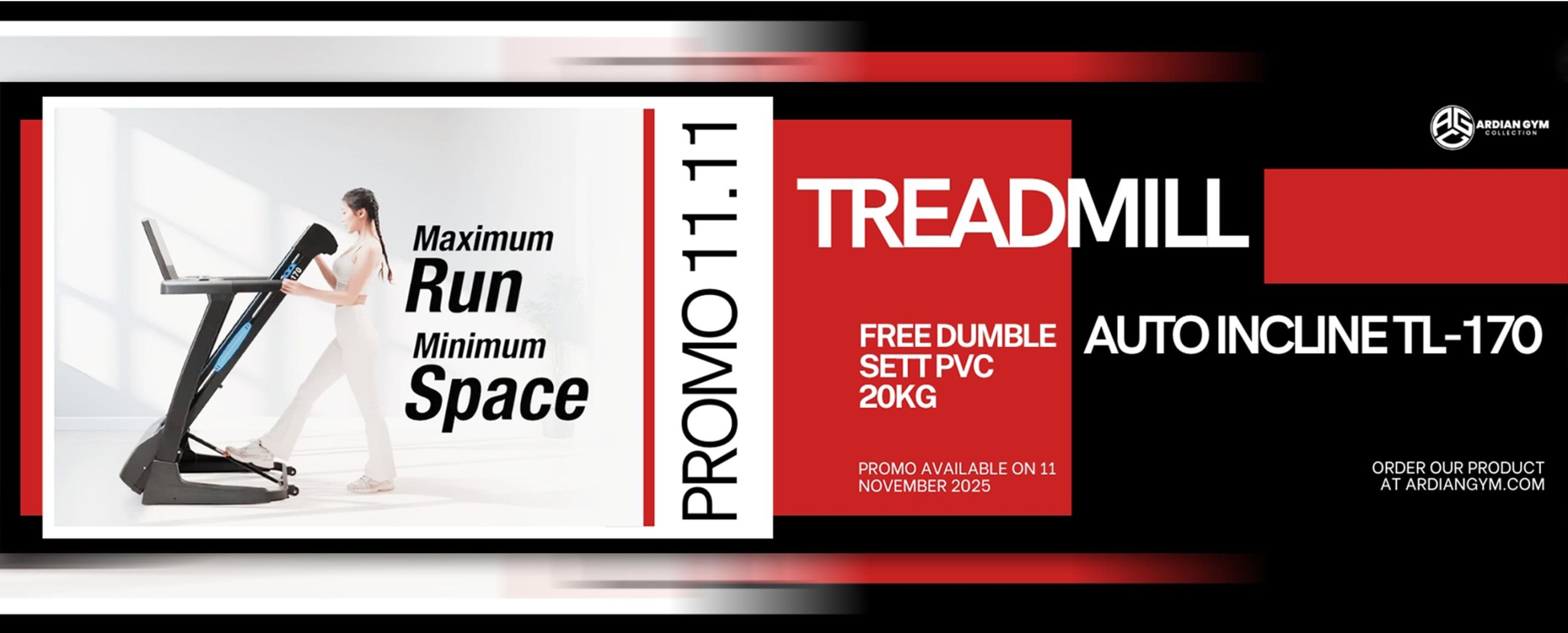 promo 11 11 - Treadmill Auto Incline TL-170