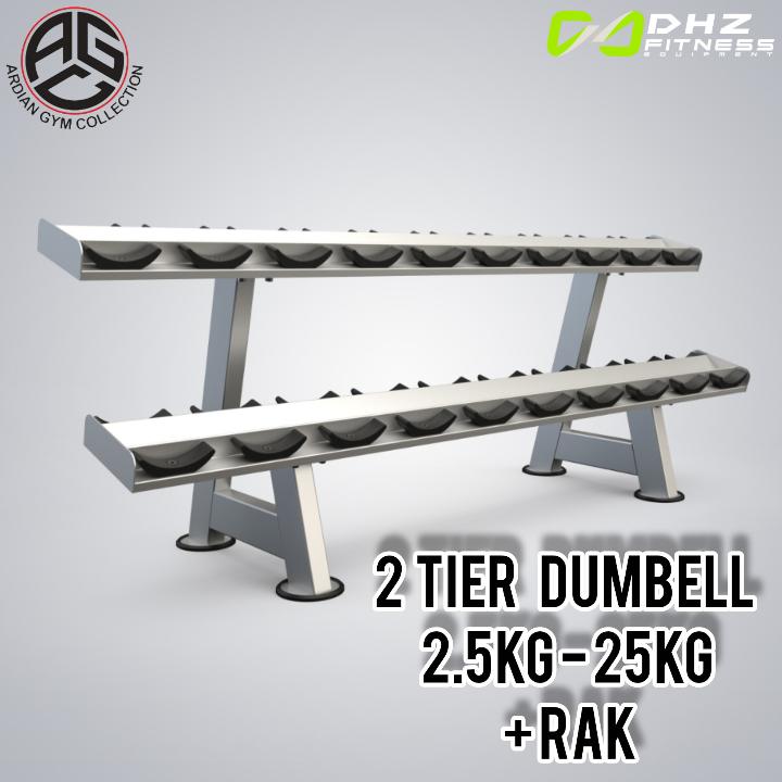 2 Tier Dumbell 2.5KG-25KG + Rak