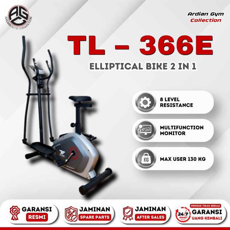 Ultimate Series Motivaride Elliptical Bike 2 in 1 Sepeda Statis Magnetic dengan Handle Gerak TL-366E