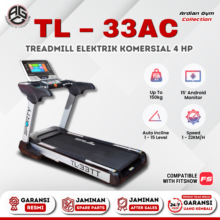 Treadmill Elektrik Komersial 4 HP TL-33TT
