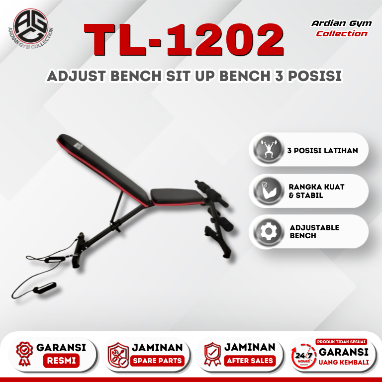 Adjust Bench TL 1202 - Sit Up Bench 3 Posisi - Papan Sit Up