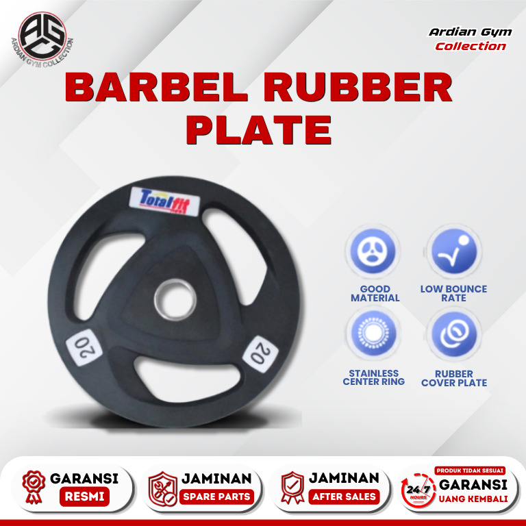 Total Fitness Angkat Beban Barbel Rubber Plate - Barbel Karet ( harga perkilo)