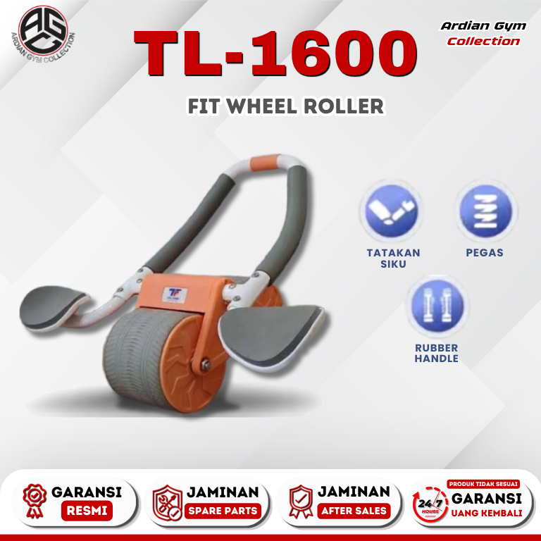Total Fitness Tl-1600 Ab Wheel Roller Alat Olahraga Rumah