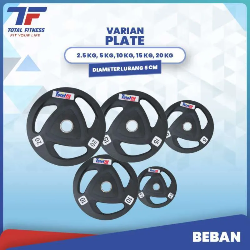 Total Fitness Angkat Beban Barbel Rubber Plate - Barbel Karet ( harga perkilo) - Image 4